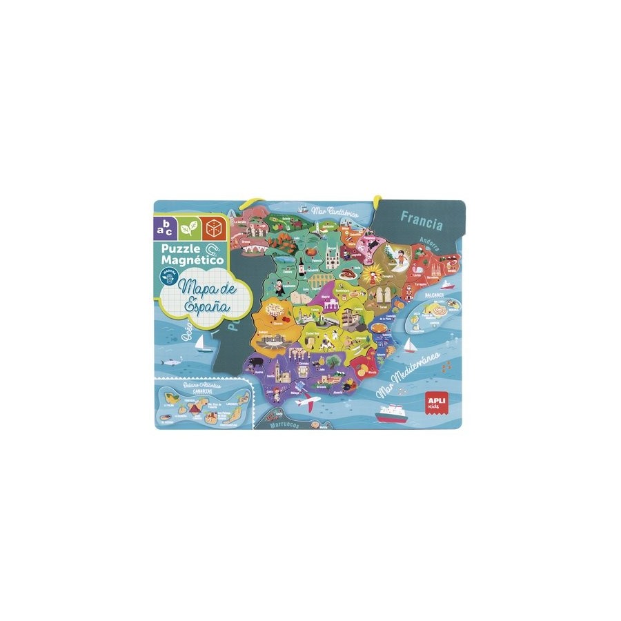 PUZLE EDUCATIVO MAGNETICO APLI KIDS MAPA DE ESPAÑA 50 PIEZAS
