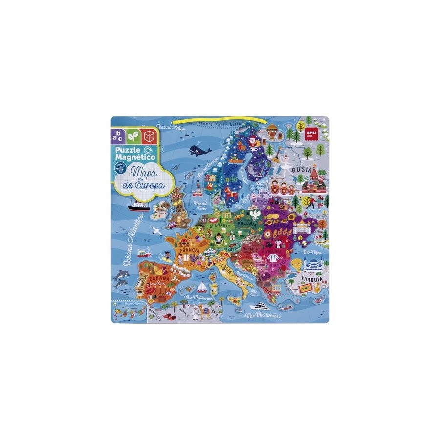 PUZLE EDUCATIVO MAGNETICO APLI KIDS MAPA DE EUROPA 45 PIEZAS
