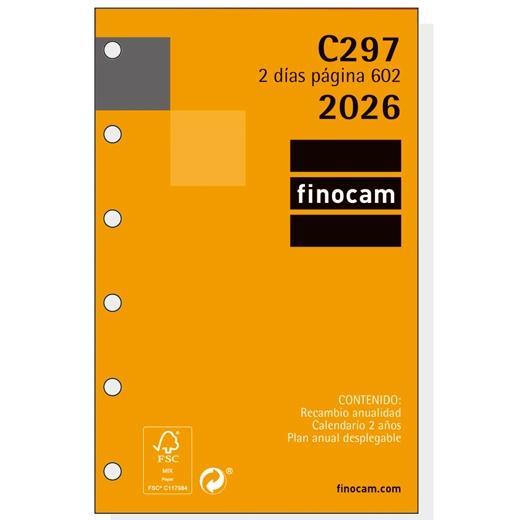 RECAMBIO AGENDA ANUAL (2026) FINOCAM C297 CLASSIC 602 73x114 ANUALIDAD 2D/P