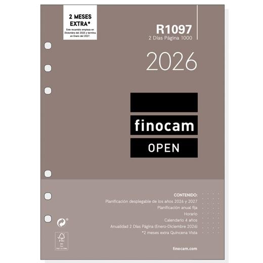 RECAMBIO AGENDA ANUAL (2026) FINOCAM R1097 OPEN 1000 155x215 ANUALIDAD 2D/P