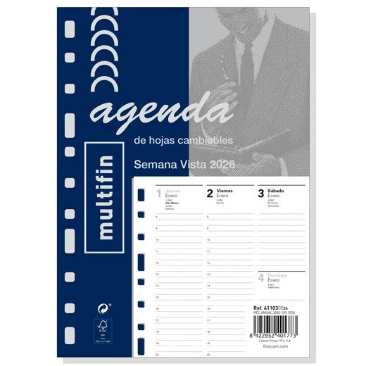 RECAMBIO AGENDA ANUAL (2026) MULTIFIN 3002 155x215 ANUALIDAD S/V