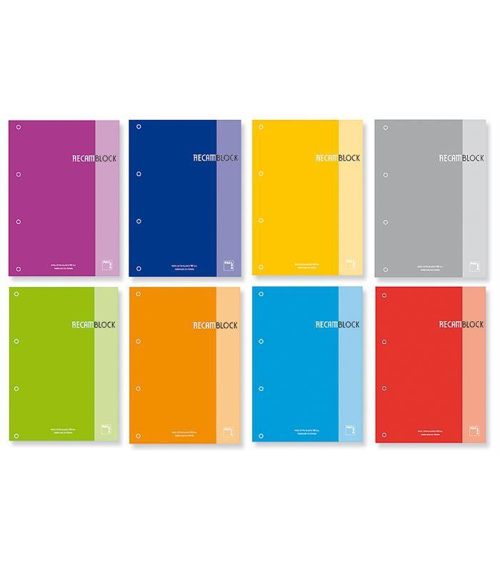 RECAMBIO PACSA XBLOCK ENCOLADO A4 80h 90g 4 TALADROS CUADRIC.5x5 VERDE OSCURO (1 color en rayado y banda)