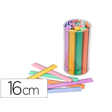 REGLAS FAIBO PLASTICO PASTEL 16cm BOTE DE 100