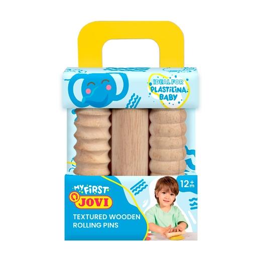 RODILLO DE MADERA PARA PLASTILINA JOVI BABY MY FIRST ESTUCHE de 3