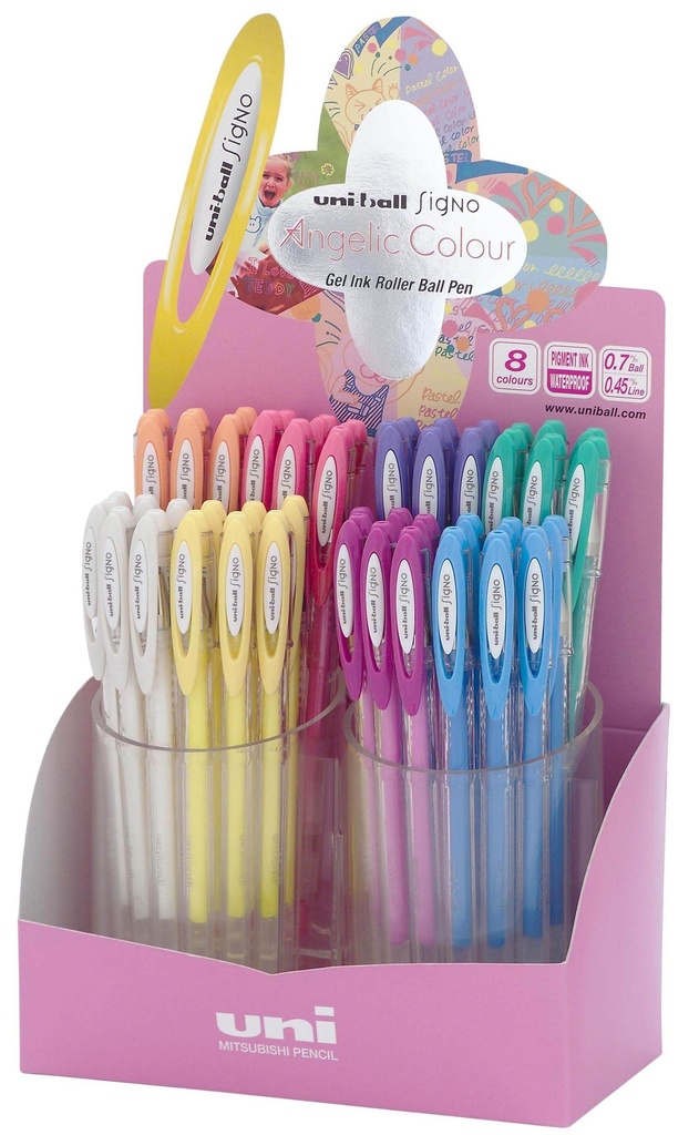 ROLLER GEL UNI-BALL SIGNO ANGELIC COLOUR 0,7 (UM-120AC) EXPOSITOR de 48