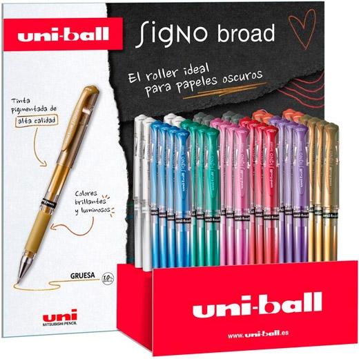 ROLLER UNI-BALL UM-153 SIGNO BROAD GEL METAL EXPOSITOR de 36