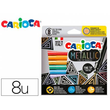 ROTUL.CARIOCA METALLIC FINE CAJA de 8