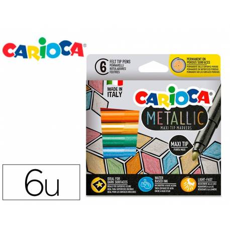 ROTUL.CARIOCA METALLIC MAXI CAJA de 6