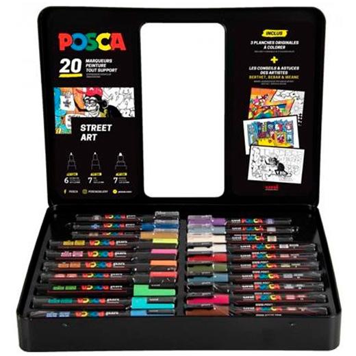ROTUL.UNI-POSCA CAJA METALICA 20 SURTIDOS
