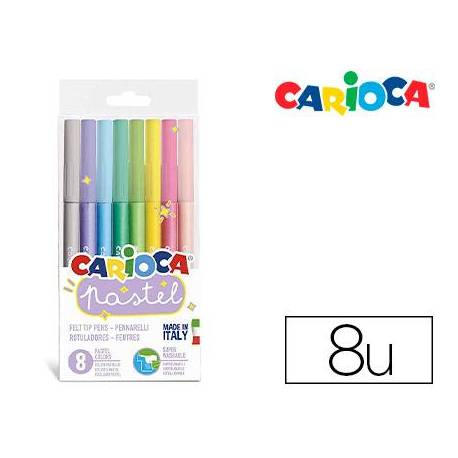 ROTULADOR CARIOCA LAVABLE PASTEL CAJA PVC de 8
