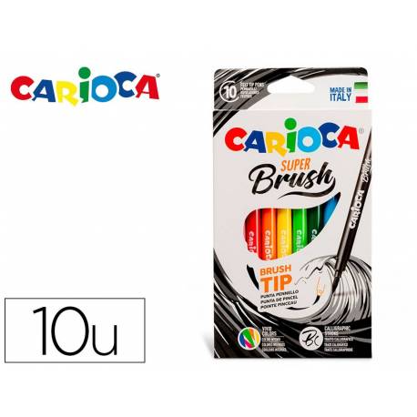 ROTULADOR CARIOCA SUPER BRUSH (CALIGRAFIA) CAJA de 10