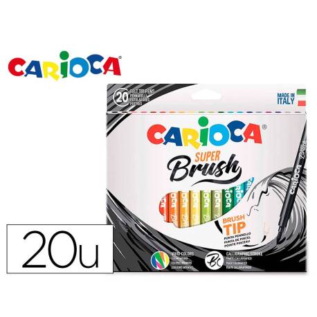 ROTULADOR CARIOCA SUPER BRUSH (CALIGRAFIA) CAJA de 20