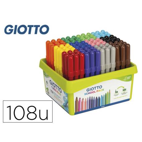ROTULADOR FIBRA GIOTTO TURBO MAXI SCHOOL PACK de 108 (9x12 col.)