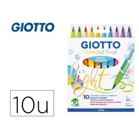 ROTULADOR FIBRA GIOTTO TURBO SOFT BRUSH PASTEL ESTUCHE DE 10