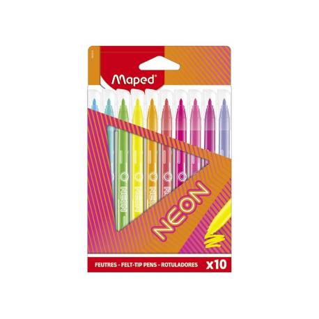 ROTULADOR FIBRA MAPED NEON ESTUCHE de 10
