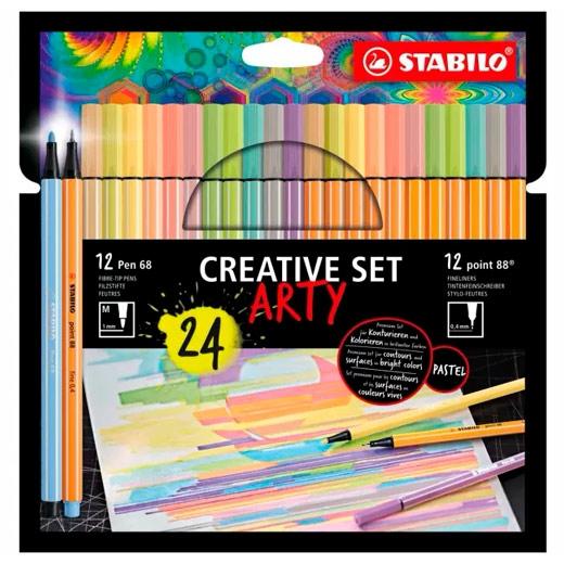 ROTULADOR FIBRA STABILO PEN 68/POINT 88 ARTY LINE ESTUCHE DE 24
12x PEN 68
12x POINT 88