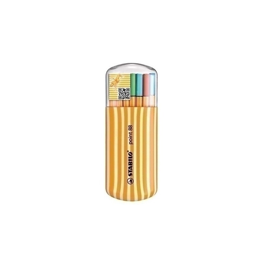 ROTULADOR FIBRA STABILO POINT 88 NEON ESTUCHE de 20 ZEBRUI