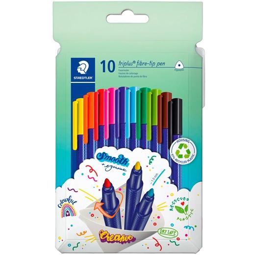 ROTULADOR FIBRA STAEDTLER  323 TRIPLUS COLOR CAJA de 10