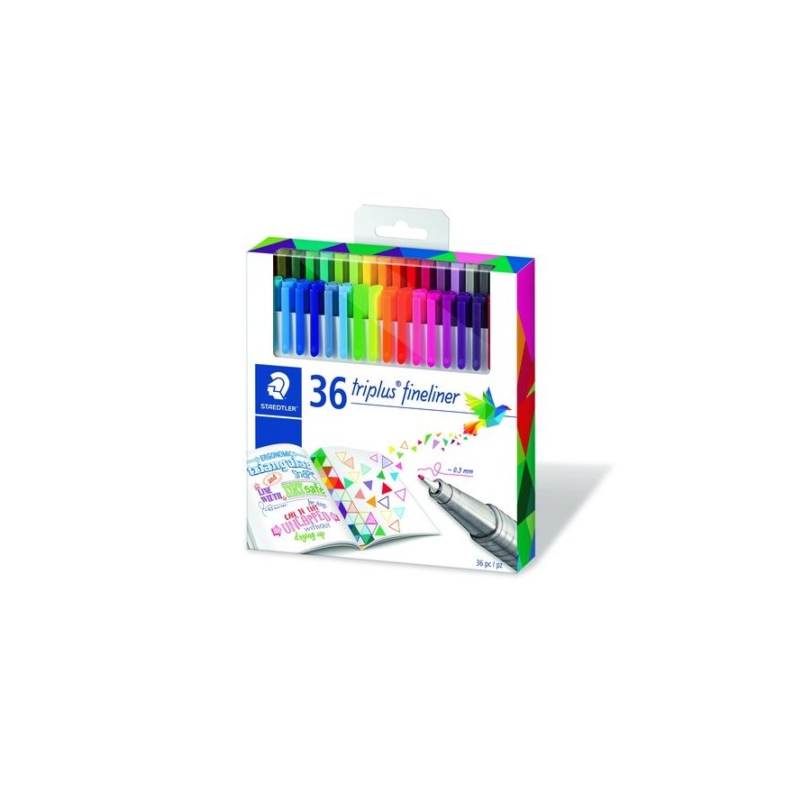 ROTULADOR FIBRA STAEDTLER  334 TRIPLUS FINELINER ESTUCHE de 36