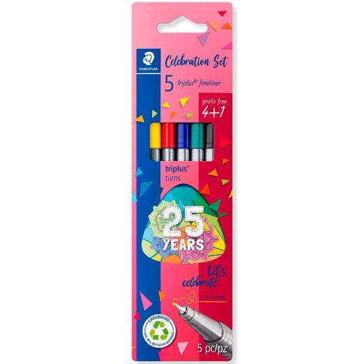 ROTULADOR FIBRA STAEDTLER  334 TRIPLUS FINELINER ESTUCHE de 5