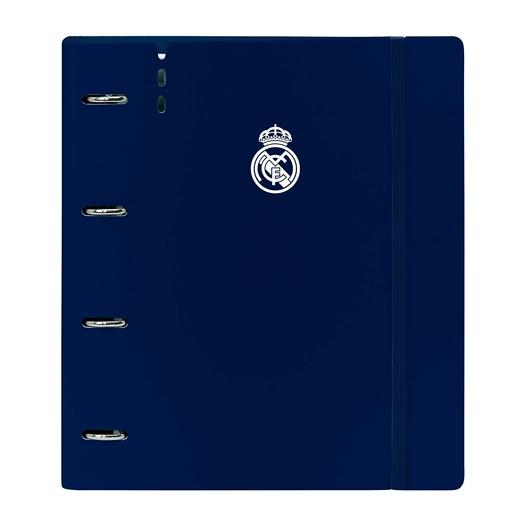 SAFTA 2026 (ENERO)-REAL MADRID "1ª EQUIPACION 24/25" CARPEBLOC PP FOAM A4 4 ANILLAS 35 mm con RECAMBIO
