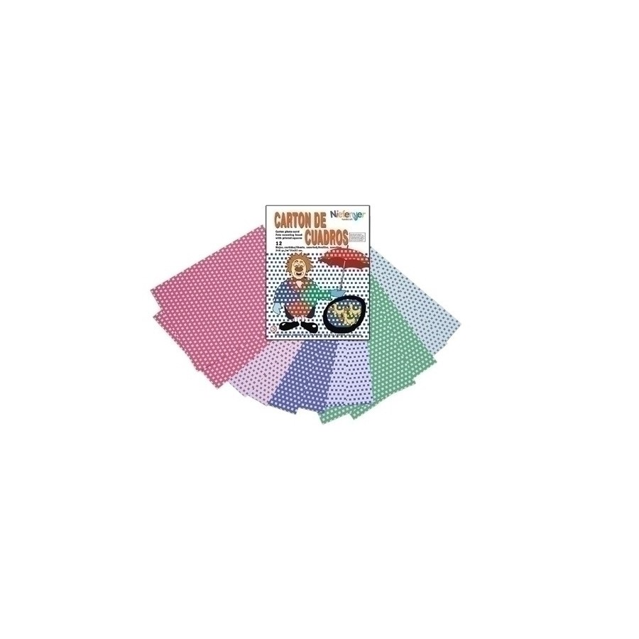 SCRAPBOOKING CARTULINA NIEFENVER IMPRESA 24x32cm. 300gr. CUADRO .PACK 12