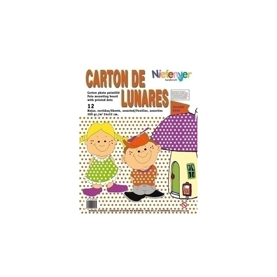 SCRAPBOOKING CARTULINA NIEFENVER IMPRESA 24x32cm. 300gr. LUNAR NEON PACK de 12