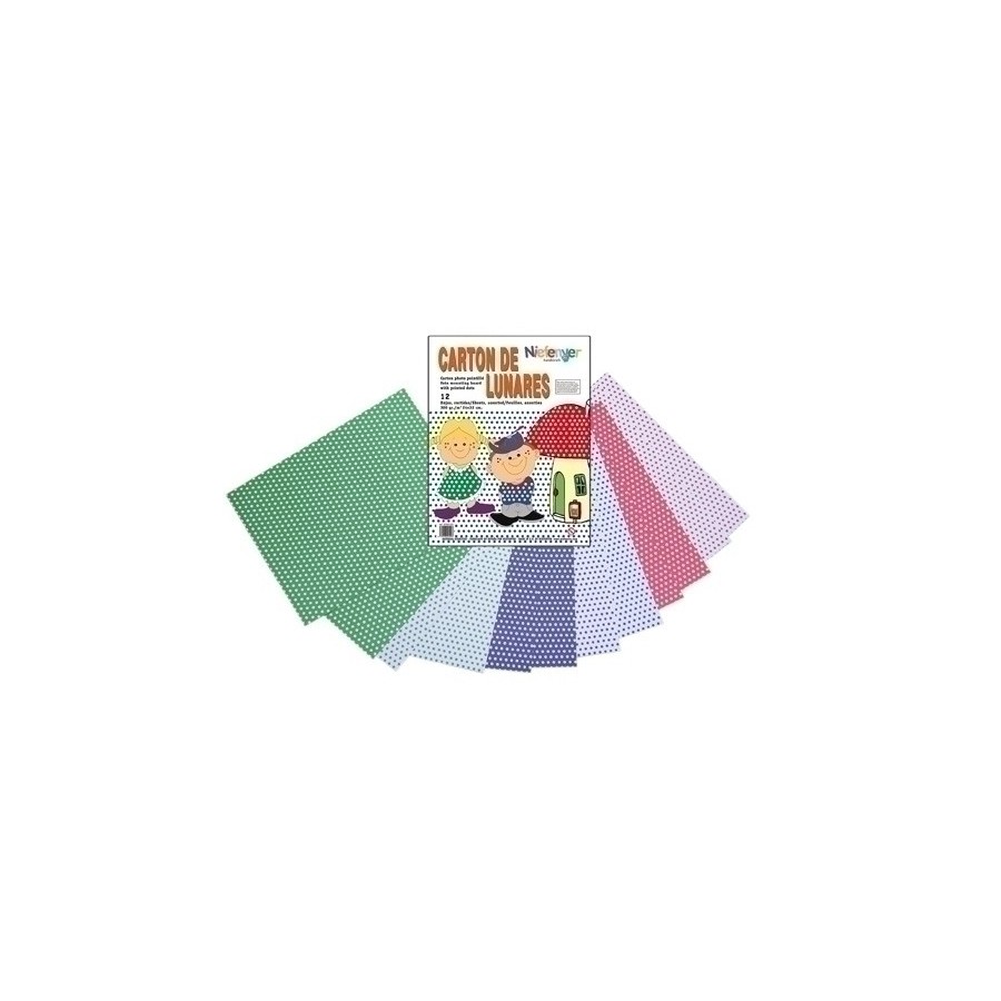 SCRAPBOOKING CARTULINA NIEFENVER IMPRESA 24x32cm. 300gr. LUNAR, PACK 12