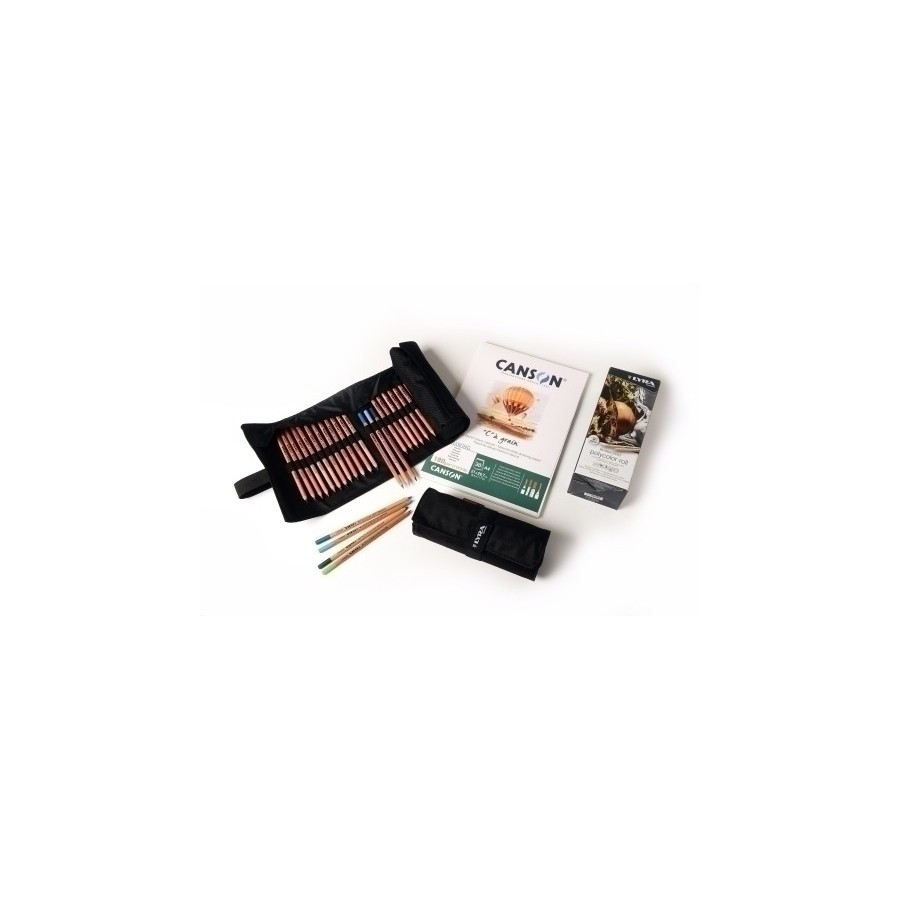 SET LYRA REMBRANDT TONOS GRISES CAJA METALICA DE 25