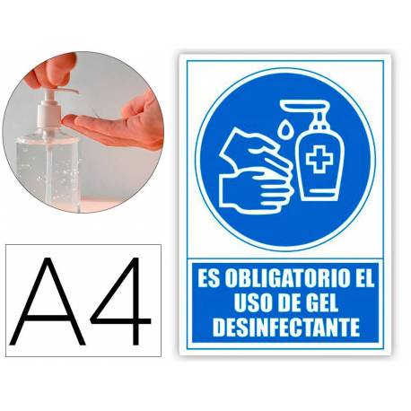 SEÑAL SERIGRAFIADA 1 TINTA AZUL ES OBLIGATORIO EL USO DE GEL DESINFECTANTE
