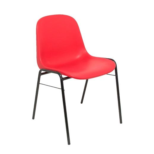 SILLA PIQUERAS Y CRESPO ALBOREA CONFIDENTE APILABLE ASIENTO MONOBLOQUE EN PVC ROJO
