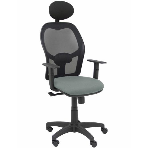 SILLA PIQUERAS Y CRESPO ALOCEN BRAZOS REGULABLES CABECERO FIJO MALLA NEGRO Y ASIENTO BALI GRIS