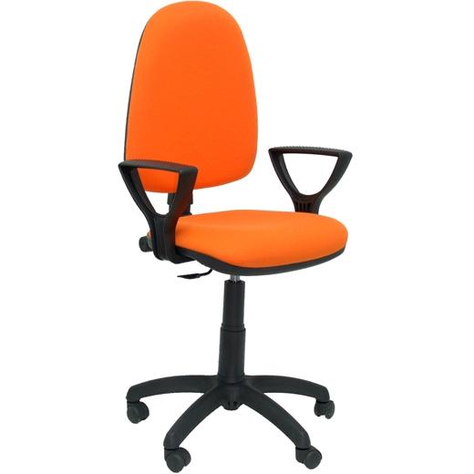 SILLA PIQUERAS Y CRESPO AYNA BRAZOS FIJOS MECANISMO CONTACTO PERMANENTE CON REGULACION DE PROFUNDIDAD ASIENTO Y RESPALDO TAPIZADO BALI NARANJA