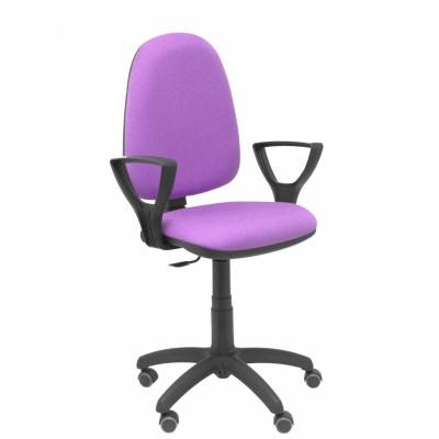 SILLA PIQUERAS Y CRESPO AYNA BRAZOS FIJOS MECANISMO CONTACTO PERMANENTE CON REGULACION DE PROFUNDIDAD RUEDAS de PARQUET ASIENTO Y RESPALDO TAPIZADO BALI LILA