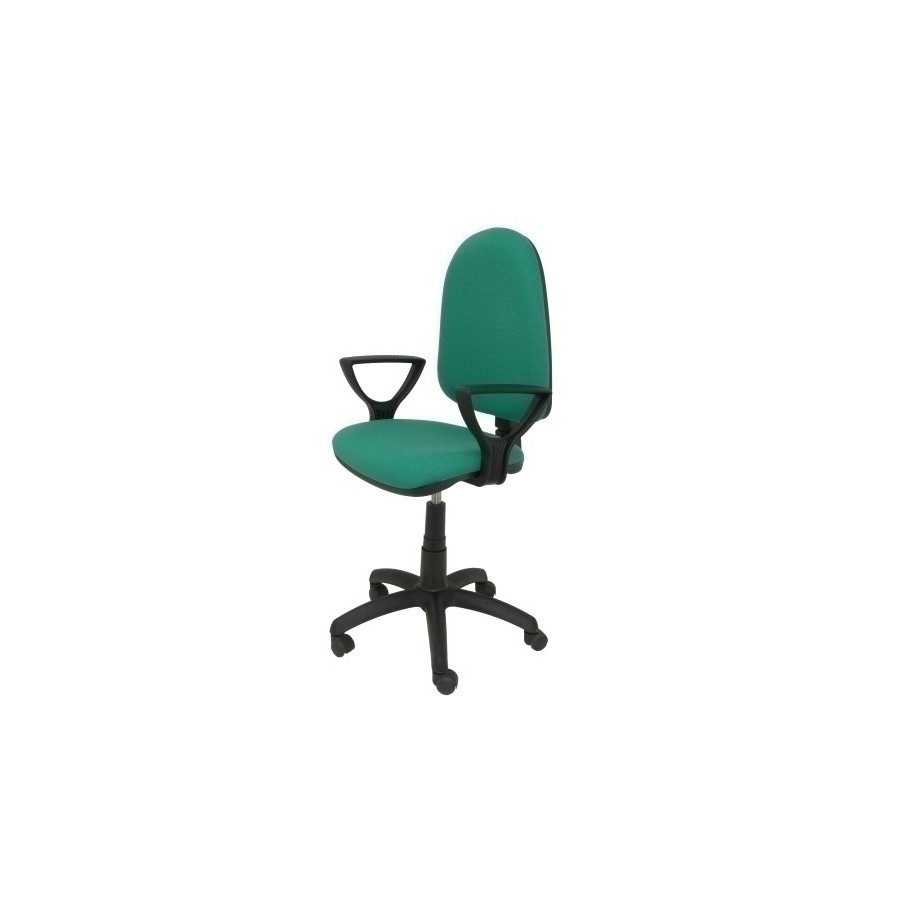 SILLA PIQUERAS Y CRESPO AYNA BRAZOS FIJOS MECANISMO CONTACTO PERMANENTE CON REGULACION DE PROFUNDIDAD RUEDAS de PARQUET ASIENTO Y RESPALDO TAPIZADO BALI VERDE