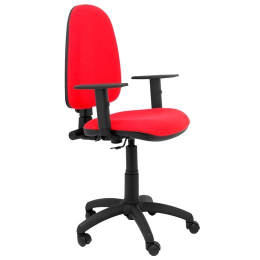SILLA PIQUERAS Y CRESPO AYNA BRAZOS REGULABLES MECANISMO CONTACTO PERMANENTE CON REGULACION DE PROFUNDIDAD ASIENTO Y RESPALDO TAPIZADO BALI ROJO