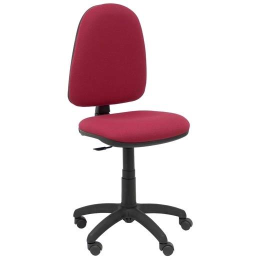 SILLA PIQUERAS Y CRESPO AYNA MECANISMO CONTACTO PERMANENTE RUEDAS de PARQUET ASIENTO Y RESPALDO TAPIZADO BALI GRANATE