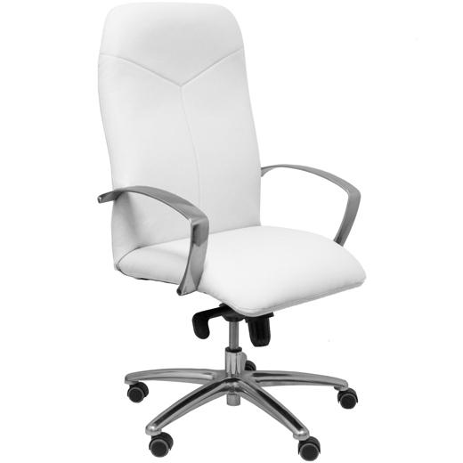 SILLA PIQUERAS Y CRESPO CAUDETE DIRECCION BRAZOS FIJOS MECANISMO BASCULANTE REGULABLE EN ALTURA ASIENTO Y RESPALDO TAPIZADO SIMILPIEL BLANCO
