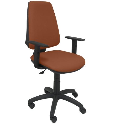 SILLA PIQUERAS Y CRESPO ELCHE CP BRAZOS REGULABLES MECANISMO CONTACTO PERMANENTE REGULACION DE PROFUNDIDAD ASIENTO Y RESPALDO TAPIZADO BALI MARRON