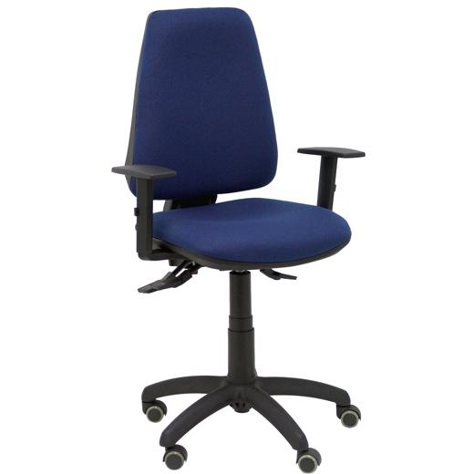 SILLA PIQUERAS Y CRESPO ELCHE S BRAZOS REGULABLES MECANISMO SINCRO de DOBLE MANETA GRAN CONFORTABILIDAD REGULABLE EN ALTURA RUEDAS de NYLON ASIENTO Y RESPALDO TAPIZADO BALI AZUL