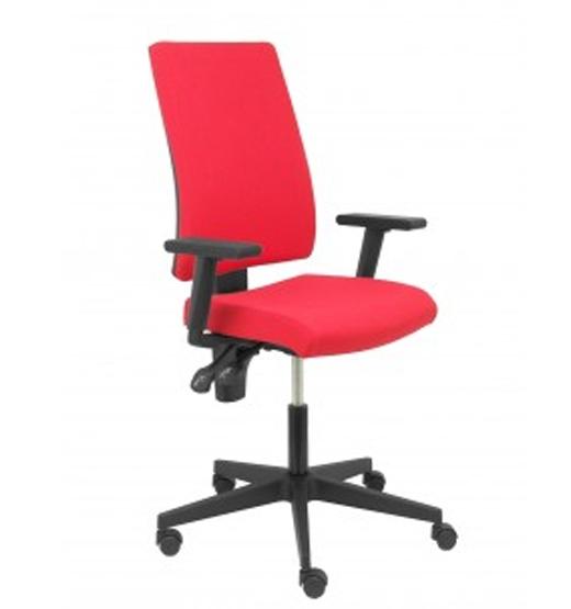 SILLA PIQUERAS Y CRESPO LEZUZA BRAZOS REGULABLES MECANISMO CONTACTO PERMANENTE REGULABLE EN ALTURA RUEDAS AUTOFRENANTES ASIENTO Y RESPALDO TAPIZADO ARAN ROJO