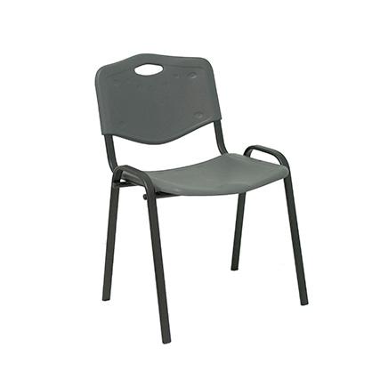 SILLA PIQUERAS Y CRESPO ROBLEDO CONFIDENTE ERGONOMICA APILABLE ESTRUCTURA NEGRA ASIENTO Y RESPALDO PVC GRIS PACK de 2
