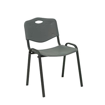 SILLA PIQUERAS Y CRESPO ROBLEDO CONFIDENTE ERGONOMICA APILABLE ESTRUCTURA NEGRA ASIENTO Y RESPALDO PVC GRIS PACK de 4
