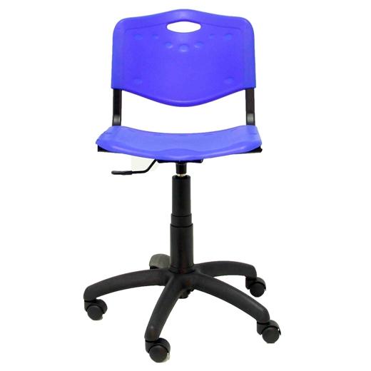 SILLA PIQUERAS Y CRESPO ROBLEDO GIRATORIA 360º MECANISMO REGULACION ALTURA RUEDAS NYLON ASIENTO Y RESPALDO PVC AZUL
