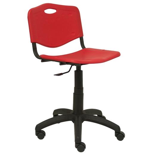 SILLA PIQUERAS Y CRESPO ROBLEDO GIRATORIA 360º MECANISMO REGULACION ALTURA RUEDAS NYLON ASIENTO Y RESPALDO PVC ROJO