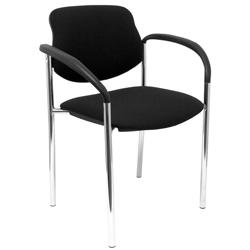 SILLA PIQUERAS Y CRESPO VILLALGORDO CONFIDENTE BRAZOS FIJOS CHASIS CROMO ASIENTO Y RESPALDO TAPIZADOS BALI NEGRO