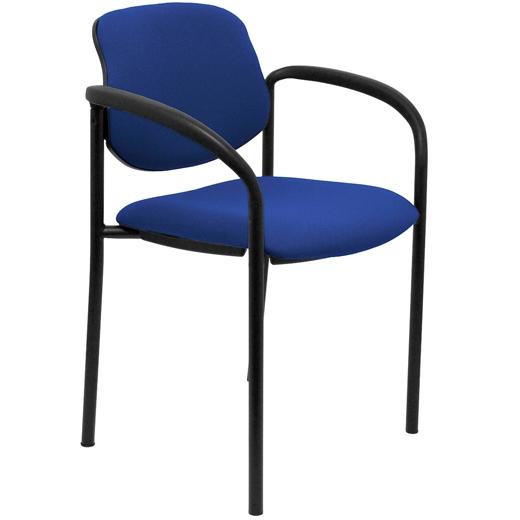 SILLA PIQUERAS Y CRESPO VILLALGORDO CONFIDENTE BRAZOS FIJOS CHASIS NEGRO ASIENTO Y RESPALDO TAPIZADOS BALI AZUL