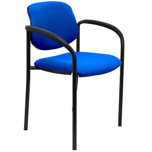 SILLA PIQUERAS Y CRESPO VILLALGORDO CONFIDENTE BRAZOS FIJOS CHASIS NEGRO ASIENTO Y RESPALDO TAPIZADOS BALI AZUL