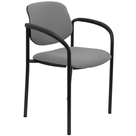 SILLA PIQUERAS Y CRESPO VILLALGORDO CONFIDENTE BRAZOS FIJOS CHASIS NEGRO ASIENTO Y RESPALDO TAPIZADOS BALI GRIS