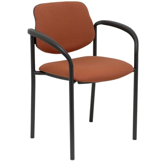 SILLA PIQUERAS Y CRESPO VILLALGORDO CONFIDENTE BRAZOS FIJOS CHASIS NEGRO ASIENTO Y RESPALDO TAPIZADOS BALI MARRON